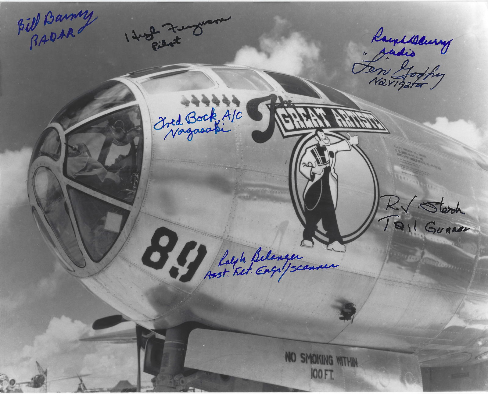 Atomic Bomb Great Artiste Photo Signed by (7) Crew Members (1 of 1)