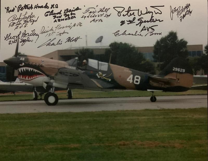 Color Photo Signed by (10) Members of Flying Tigers (1 of 1)