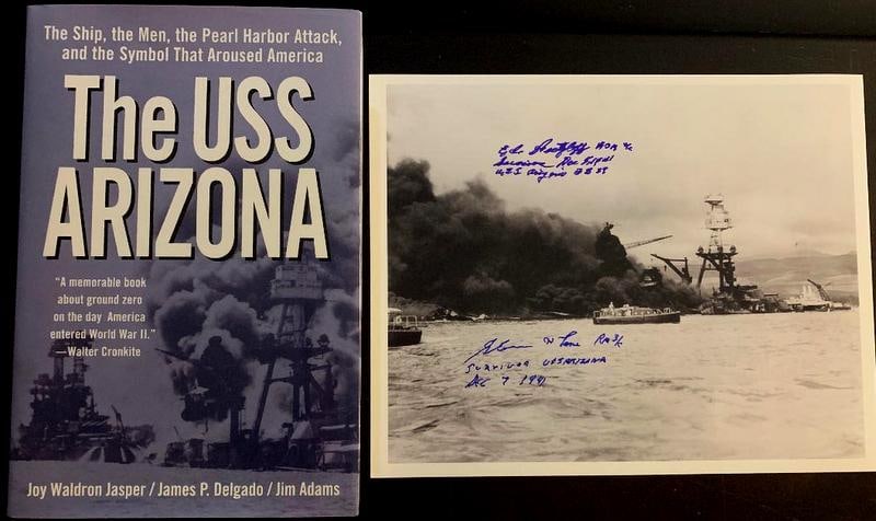 USS Arizona (2) Signed Items (1 of 2)