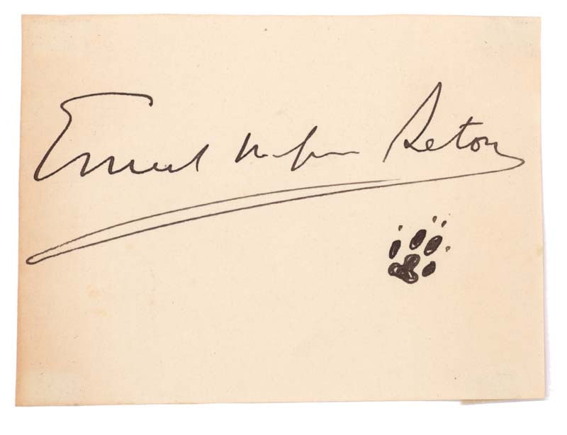 Seton, Ernest Thompson Signed Card (1 of 1)