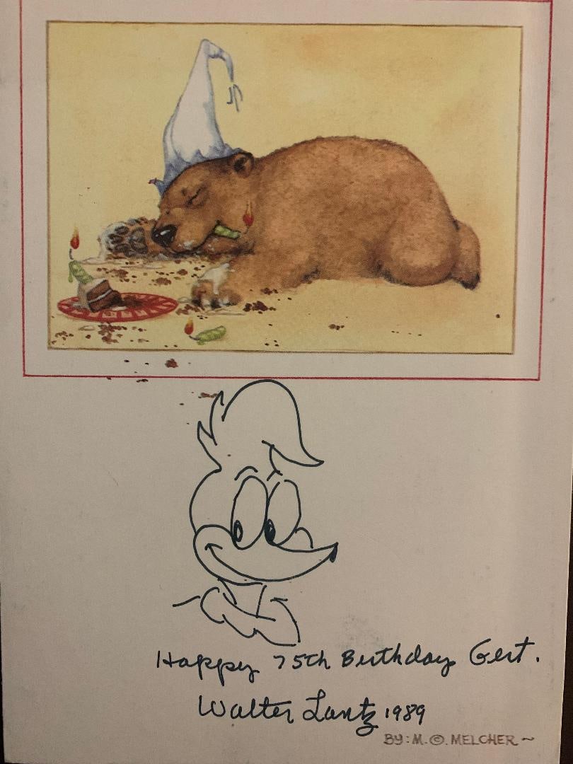 Lantz,Walter Signed Birthday Card (1 of 1)