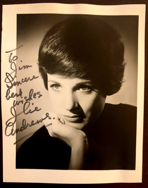 Andrews,Julie Signed Photo: Dame Julie Andrews DBE (1935) is an English actress, singer, and author. [1] One of the last surviving leading actresses from the Golden Age of Hollywood, she has garnered numerous accolades throughou