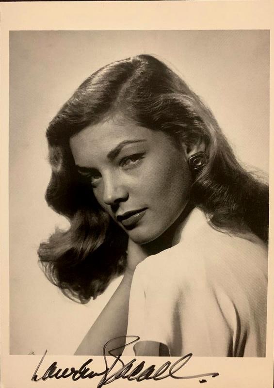 Bacall,Lauren Signed Picture Post Card (1 of 1)