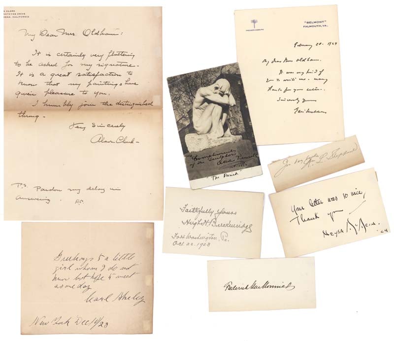 LOT OF 8 ARTISTS AUTOGRAPHS (1 of 1)