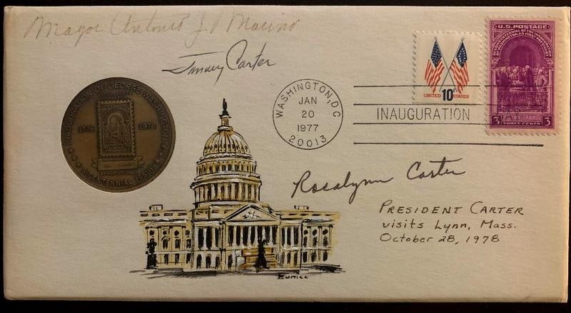 Carter, Jimmy and Rosalyn Signed Inauguation Envelope RARE (1 of 2)