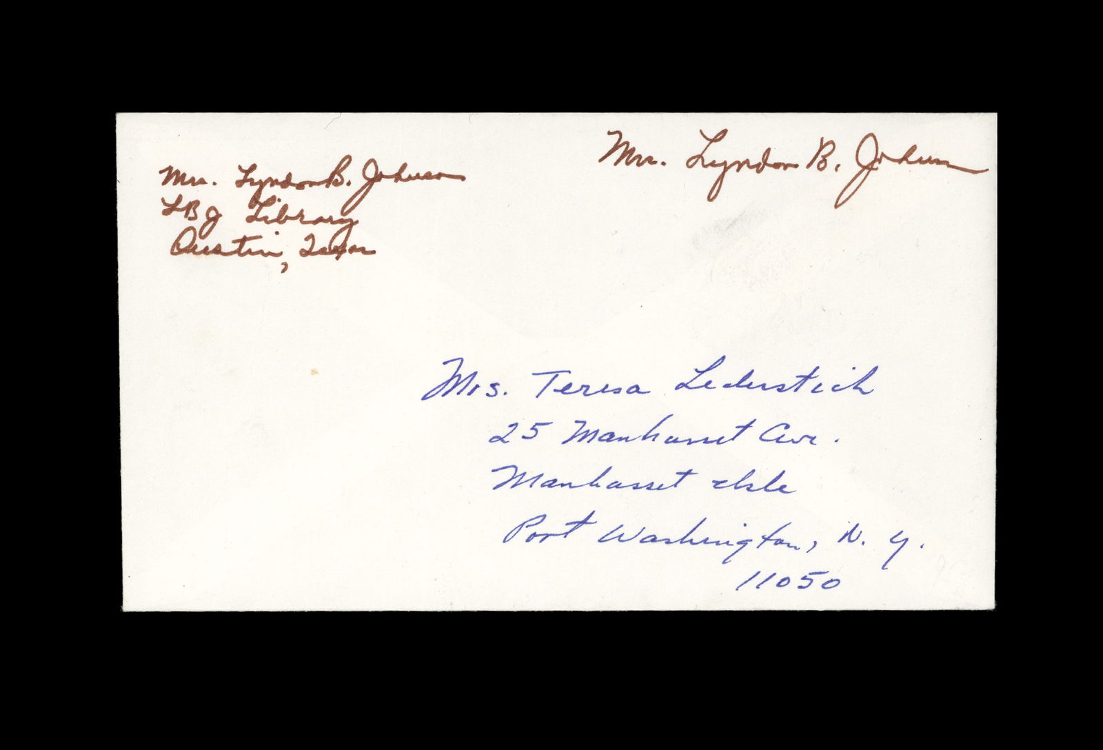 Johnson, Lady Bird Twice Signed Envelope (1 of 1)