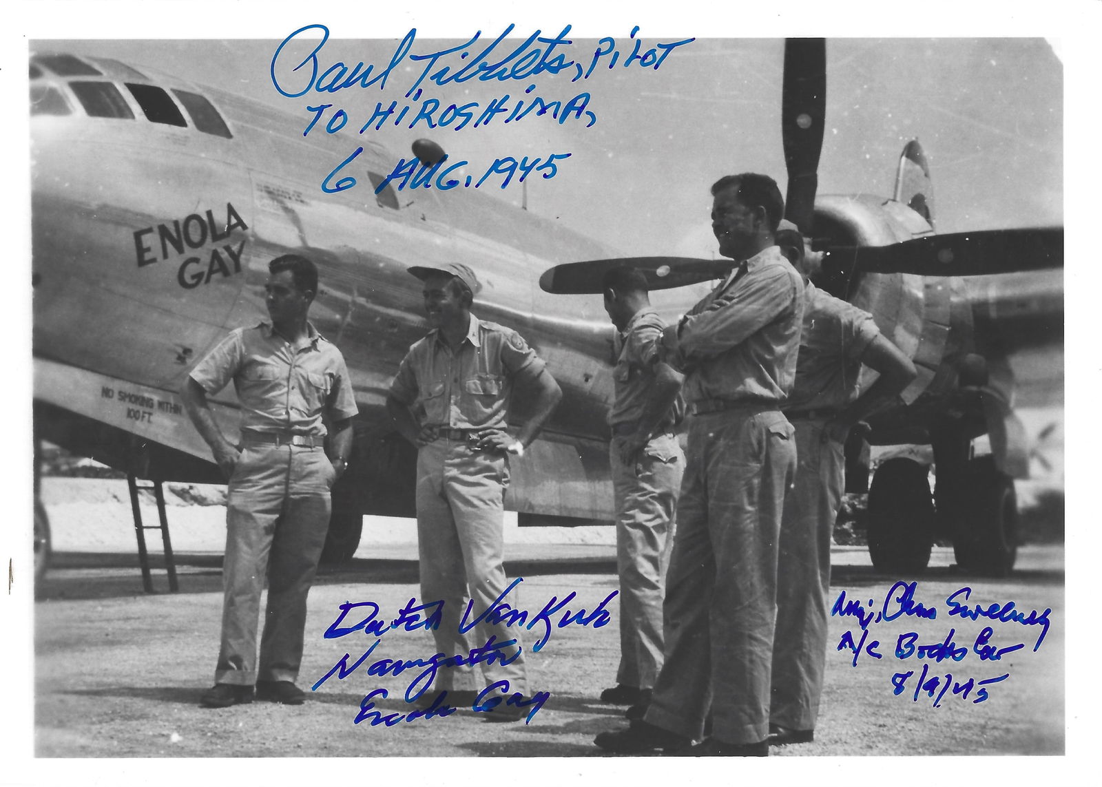 Atomic Bomb Photo Signed by (3) Tibbets and Sweeney (1 of 1)