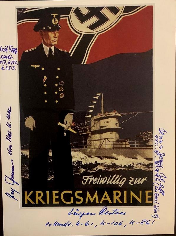 German U Boat Captains Signed Photo by (4) (1 of 1)