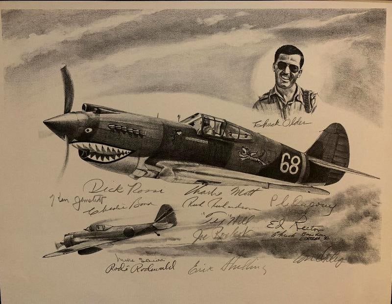 Aviation Art: Flying Tiger & Manson Judge Chuck Older with (13) (1 of 1)