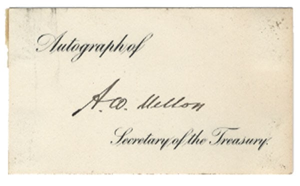 Mellon,Andrew Signed Card (1 of 1)