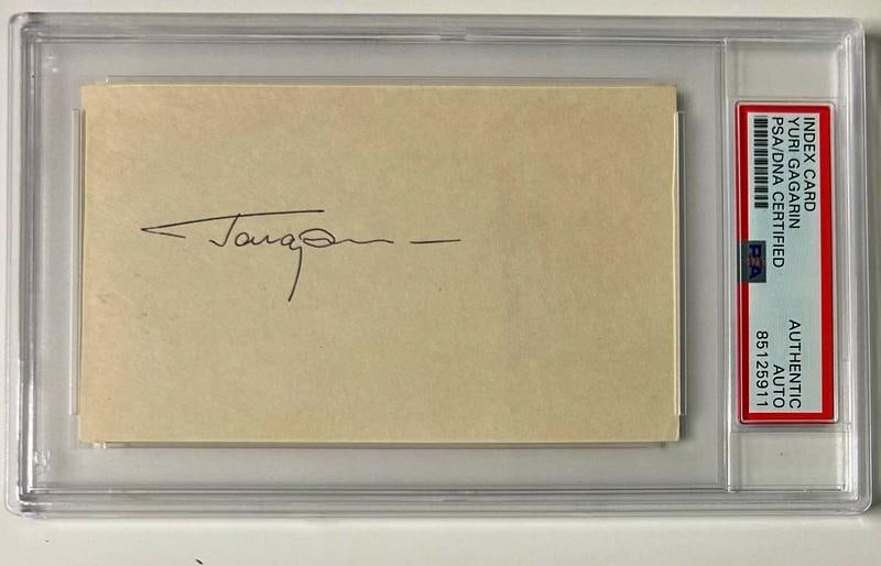 Gargarin, Yuri First Man in Space Signed/Encapsulated Index Card (1 of 1)