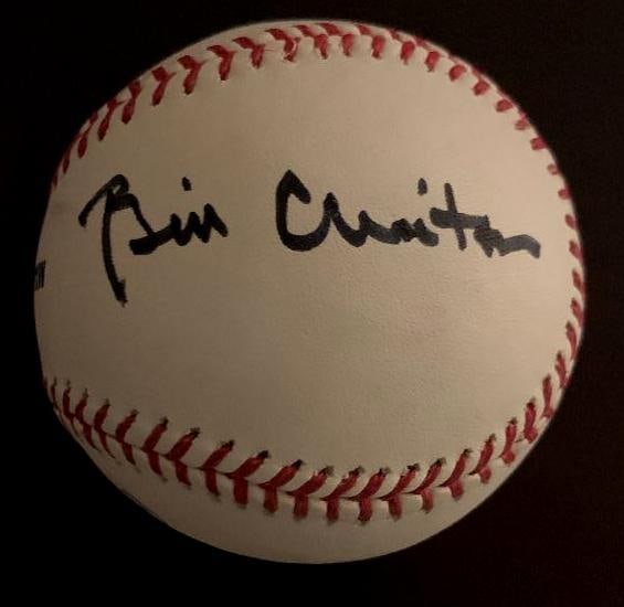 Clinton, Bill and Hillary RARE Duo Signed Baseball MINT: Signed M.L. (Selig) baseball by William Jefferson Clinton (1946-) Is an American politician who served as the 42 nd President of the United States from 1993-2001. Hillary Diane Rodham Clinton (1947-)