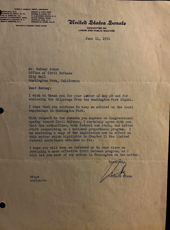 Nixon, Richard Signed Letter as Sentator (Dick) (1 of 1)