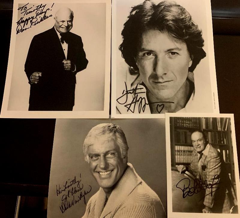 Lot (4) Photos Signed by Hope, Hoffman, Van Dyke and Rickles (1 of 1)