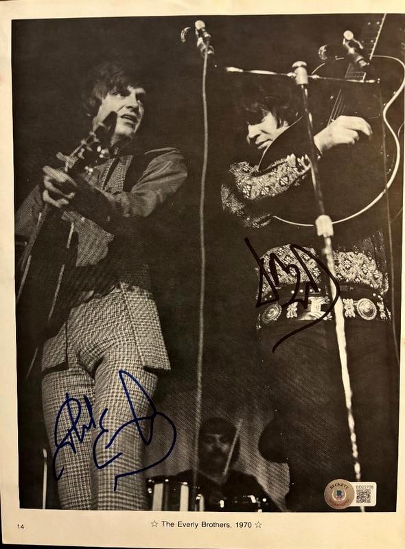Everly Brothers Signed Paper Magazine Page (1 of 2)