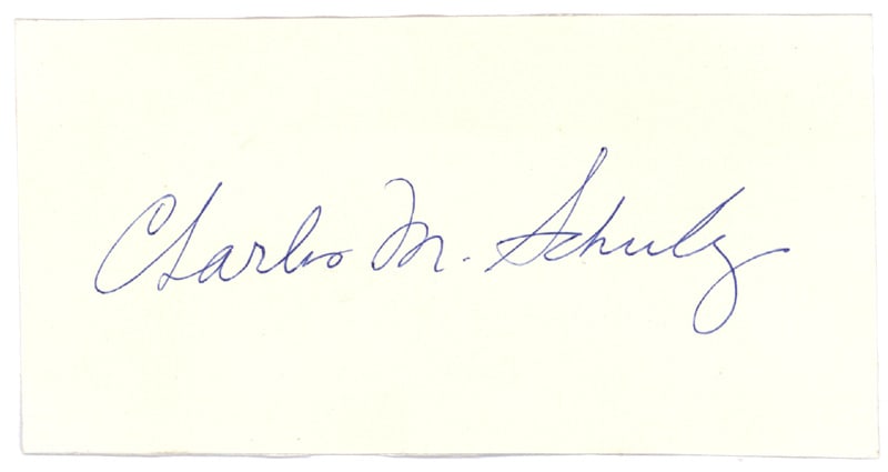 Schulz, Charles Signed Slip (1 of 1)