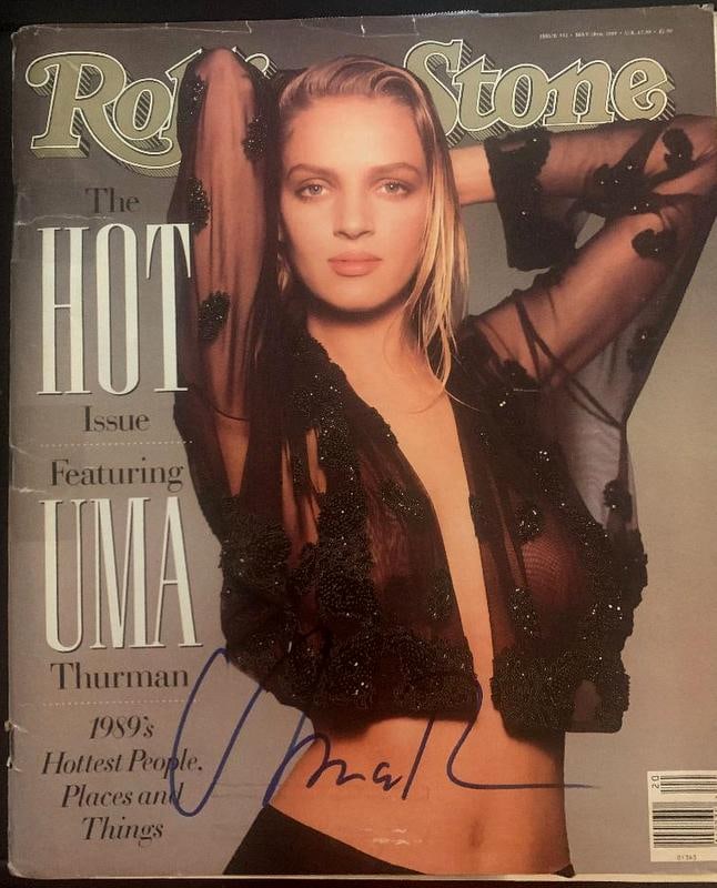 Thurman, Uma Signed Rolling Stones Magazine (1 of 2)