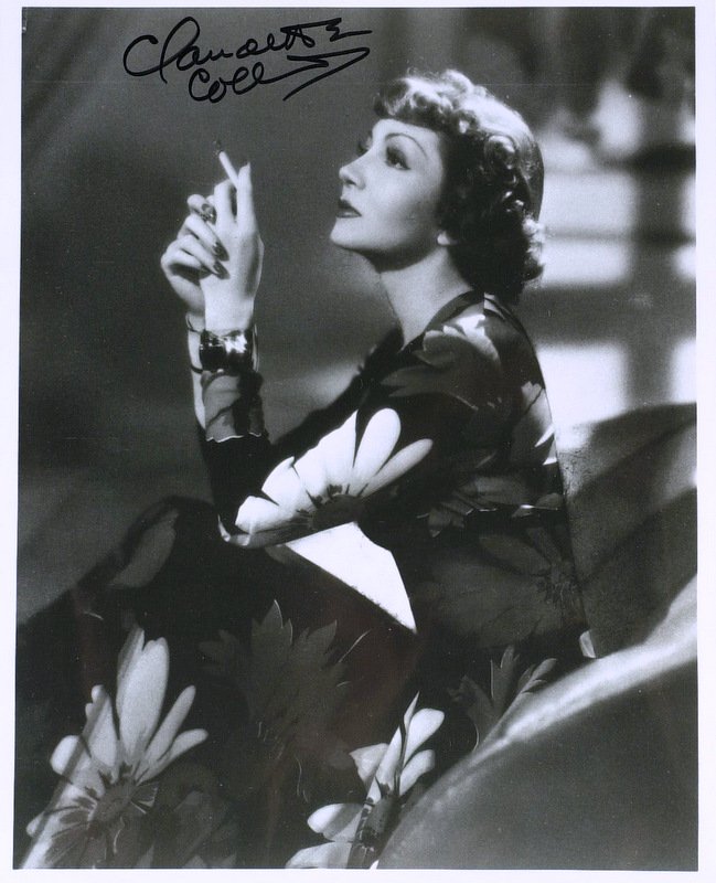 Award Winner CLAUDETTE COLBERT - Photo Signed: Claudette Colbert. 8” x 10” black and white photograph signed.