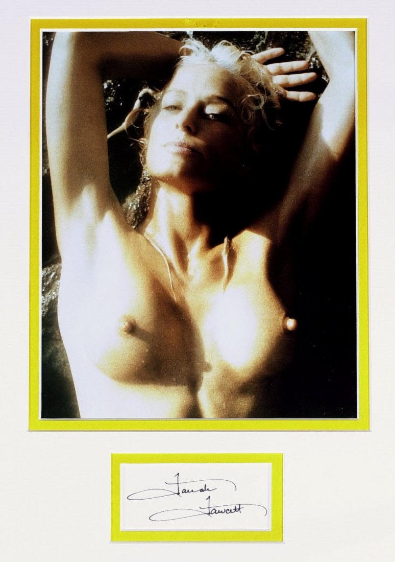 Charlie's Angel FARRAH FAWCETT - Signature Matted: Farrah Fawcett (1947-2009) Actress. Fawcett rose to international fame when she first appeared as private investigator Jill Munroe in the television series Charlie's Angels in 1976. 3” x 1 ½” (ex