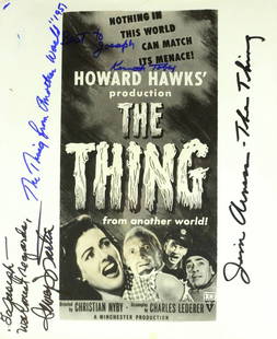 THING FROM ANOTHER WORLD - Cast Signed Photo: The Thing From Another World. The Thing From Another World was a 1951 science fiction film . It tells the story of an Air Force crew and scientists at a remote Arctic research outpost who are forced t