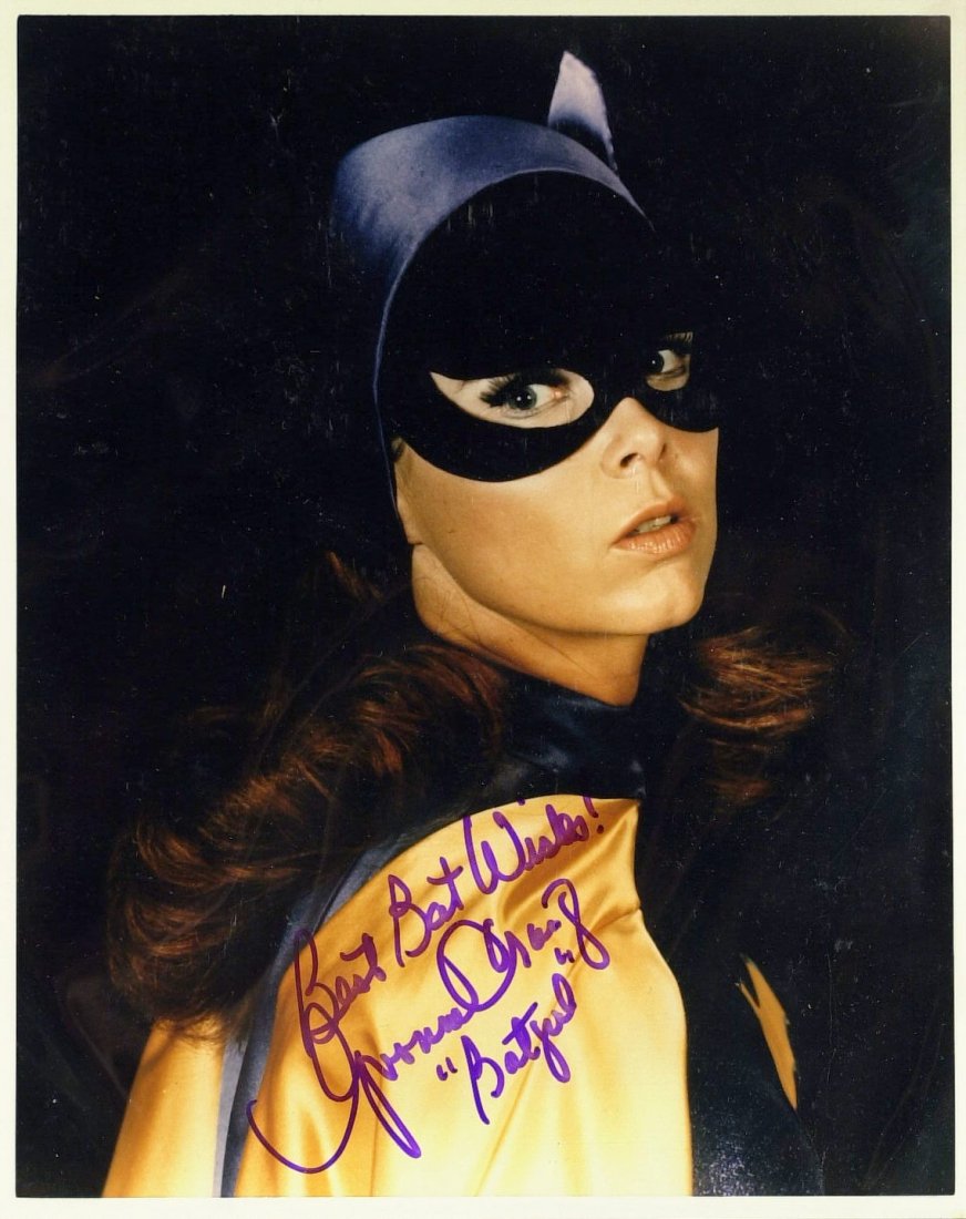 Batgirl Actress YVONNE CRAIG - Photo Signed: Batman: Yvonne Craig (1937- ) Actress. Craig won fame would come with the cult television series Batman in 1966 in which she played Commissioner Gordon's daughter, Barbara. Her secret identity was Bat