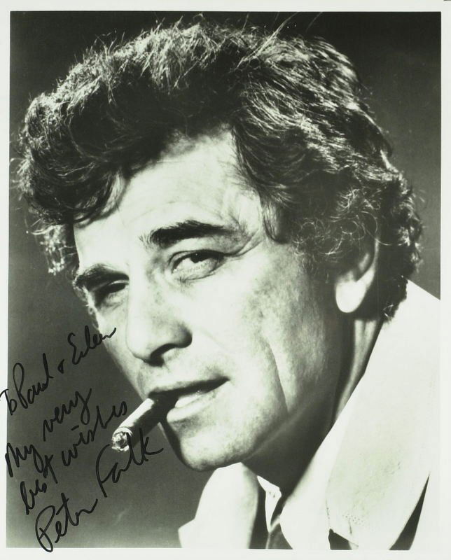 Columbo Actor PETER FALK - Photo Signed: Peter Falk (1927- 2011) Actor. Falk best known for his role as Lieutenant Columbo in the television series Columbo.. He appeared in numerous films and television guest roles, and has been nominated fo