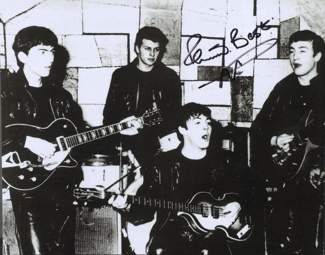 Original Beatle Drummer PETE BEST - Photo Signed: Pete Best (1941- ) Musician. Best was the original drummer for The Beatles. He was replaced by Ringo Starr, just weeks before the group would record their first single. 10” x 8” black and white ph