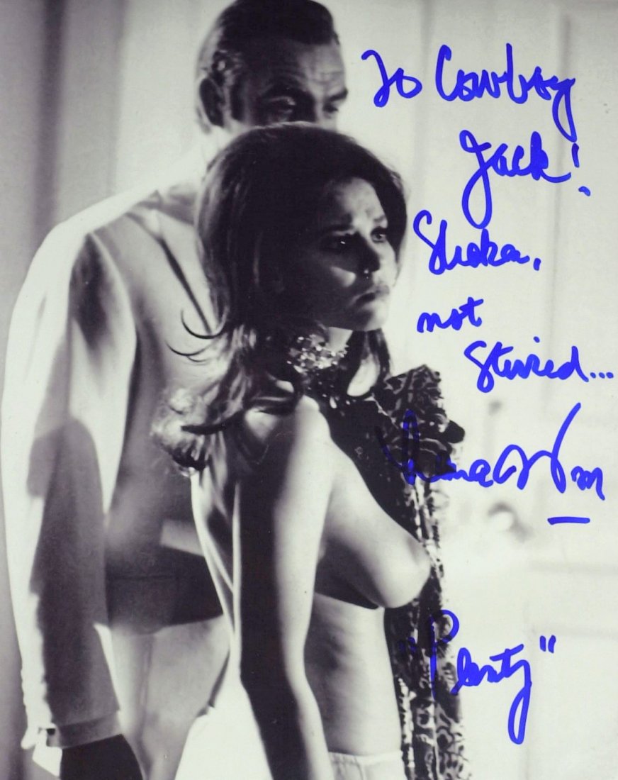 Actress LANA WOOD - Topless Photo Signed: Lana Wood (1946- ) Actress. Wood is the younger sister of the late actress Natalie Wood. Her first major role was at age 9 in the John Wayne western The Searchers. She was a regular on the soap opera 
