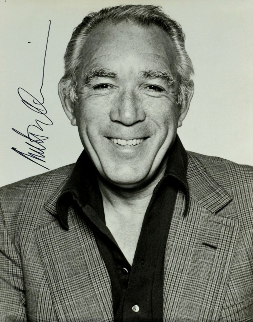 Zorba Actor ANTHONY QUINN - Photo Signed: Anthony Quinn (1915-2001) Actor. Quinn won Academy Awards for his supporting roles in Viva Zapata! In 1952 and Lust for Life in1956. He was noted for his earthy masculinity and acted in over one hundr