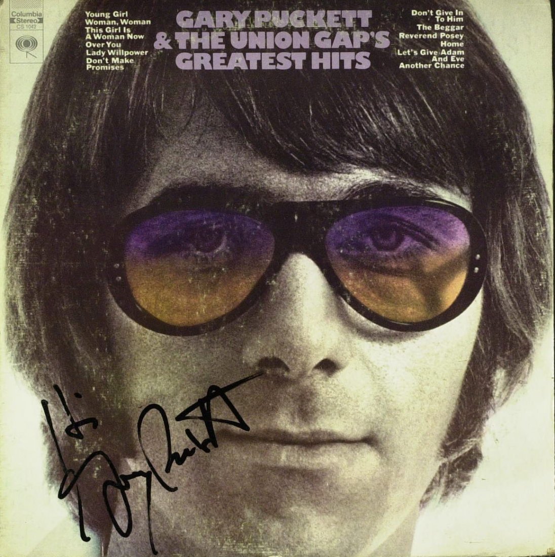 Singer GARY PUCKETT - His Album Signed: Gary Puckett (1942- ) Singer, musician. Gary Puckett & The Union Gap was an American pop rock group operating in the late 1960s. Their biggest hits were “Woman, Woman,” “Young Girl,” and “La