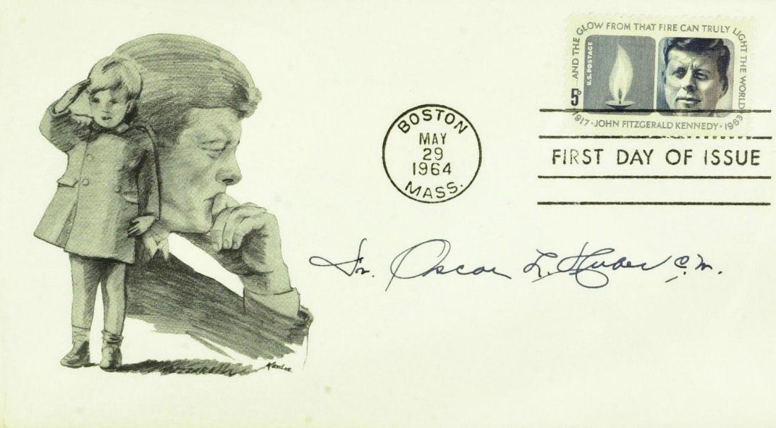JFK Last Rites Father OSCAR HUBER - Postal Cvr Signed: Kennedy Assassination: Oscar L Huber (1895-1975) Roman Catholic priest. Father Huber was assigned to the Holy Trinity Catholic Church in Dallas. He adminstered the last rites to President John F. Kenn