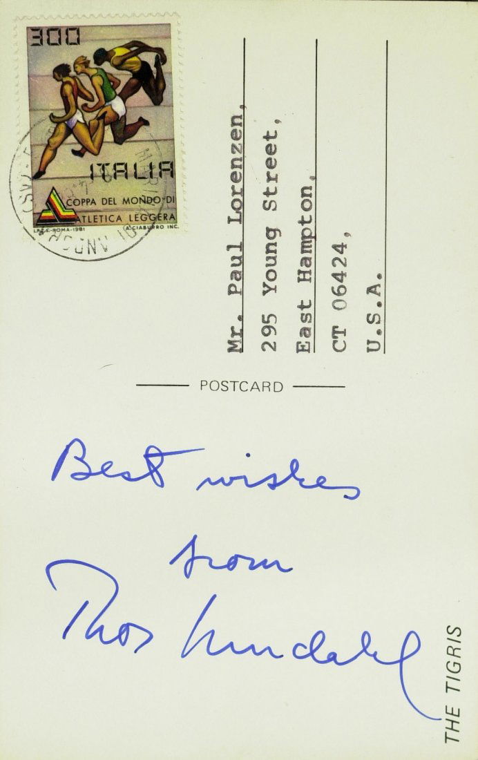 Adventurer THOR HEYERDAHL - Photo Signed: Thor Heyerdahl (1914- 2002) Norwegian ethnographer, adventurer. Heyerdahl became notable for his Kon-Tiki expedition, in which he sailed 5,000 miles by raft from South America to the Tuamotu Islands.