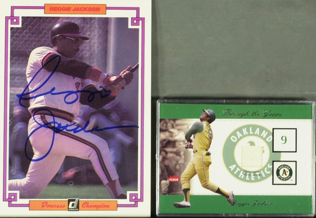 Mr October REGGIE JACKSON - Card Signed, Jersey: Reggie Jackson (1946- ) Jackson blasted 563 career round-trippers. A terrific player in the clutch and an intimidating cleanup hitter, Jackson compiled a lifetime slugging percentage of .490 and earne