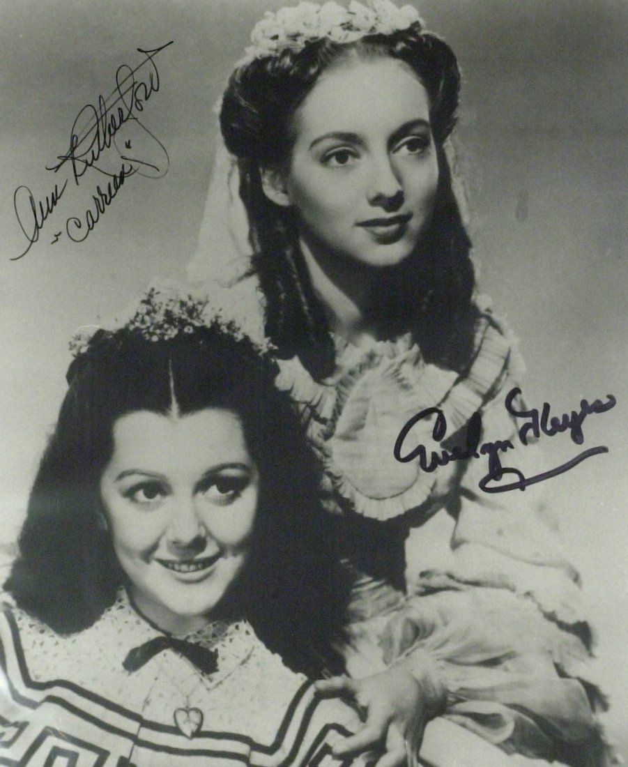 GWTW - Photo Signed EVELYN KEYES & RUTHERFORD: Gone With the Wind: Evelyn Keyes (1916-2008) and Ann Rutherford (1917-2012) Actresses. Keyes’ most notable role, that of Scarlett O'Hara's sister Suellen in Gone with the Wind in 1936. Rutherford ap
