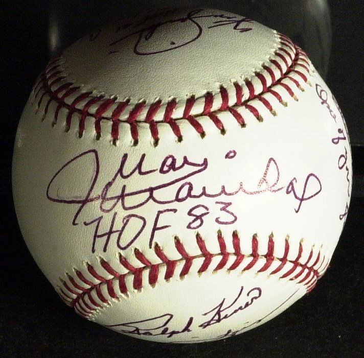 Baseball Signed by Six HOFers - Incl KINER, FELLER: Baseball Hall of Fame Signed Baseball. An Official Major League baseball (Allan Selig) signed by six Hall of Fame members: Bob Feller (1918-2010) â€œBob Feller HOF â€™67,â€ Rollie Fingers