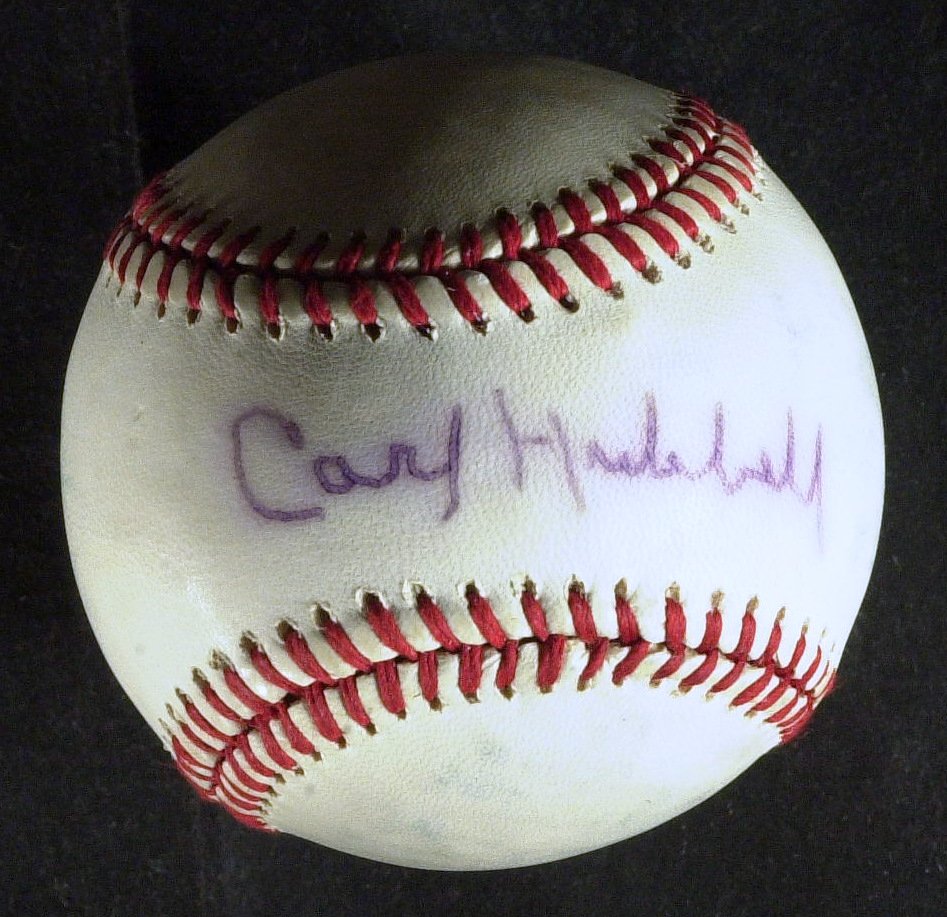 The Meal Ticket CARL HUBBELL - NL Baseball Signed: Carl Hubbell. Official National League baseball (Bart Giamatti) signed on the â€œsweetspotâ€. There is some shadowing to the signature.