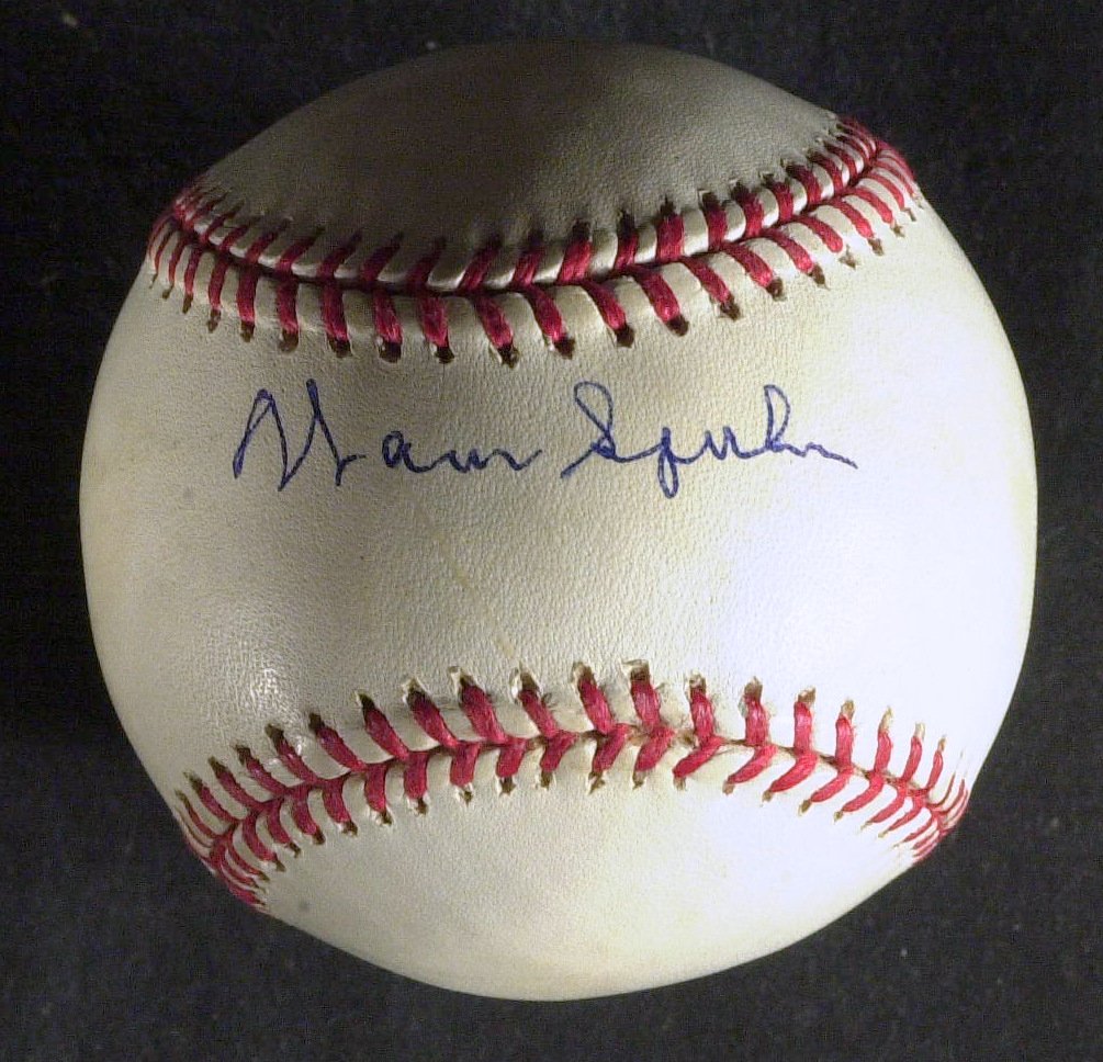 Lefty WARREN SPAHN - NL Baseball Signed: Warren Spahn (1921-2003) Spahn is the winningest left-hander in history with 363 victories, all but seven coming with the Boston/Milwaukee Braves. He was a 20-game winner 13 times, including six years