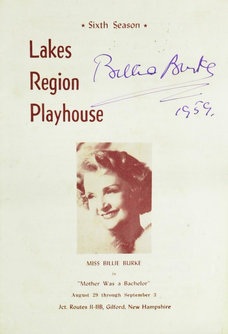 Oz Good Witch BILLIE BURKE - Playbill Signed: The Wizard of Oz: Billie Burke (1885-1970) Actress. Burke is primarily known to modern audiences as Glinda the Good Witch of the North in the musical film The Wizard of Oz. 6â€ x 9â€, sixteen pa