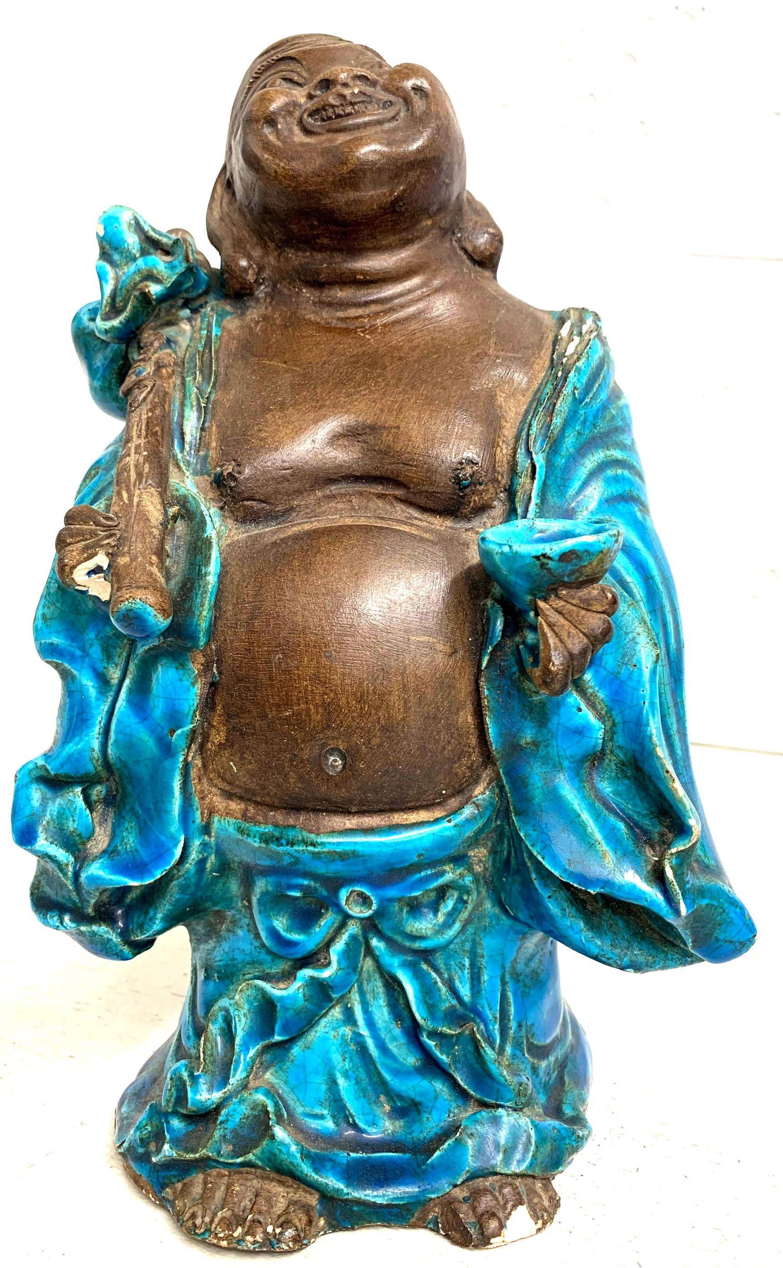 Hotei or Laughing Buddha. Ceramic with Glazed (1 of 12)