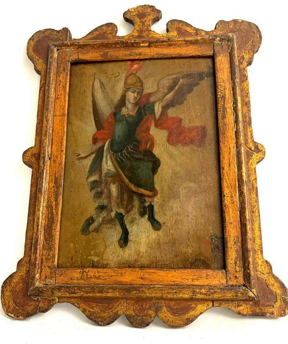 Oil on Panel. Period carved frame Spanish (1 of 8)