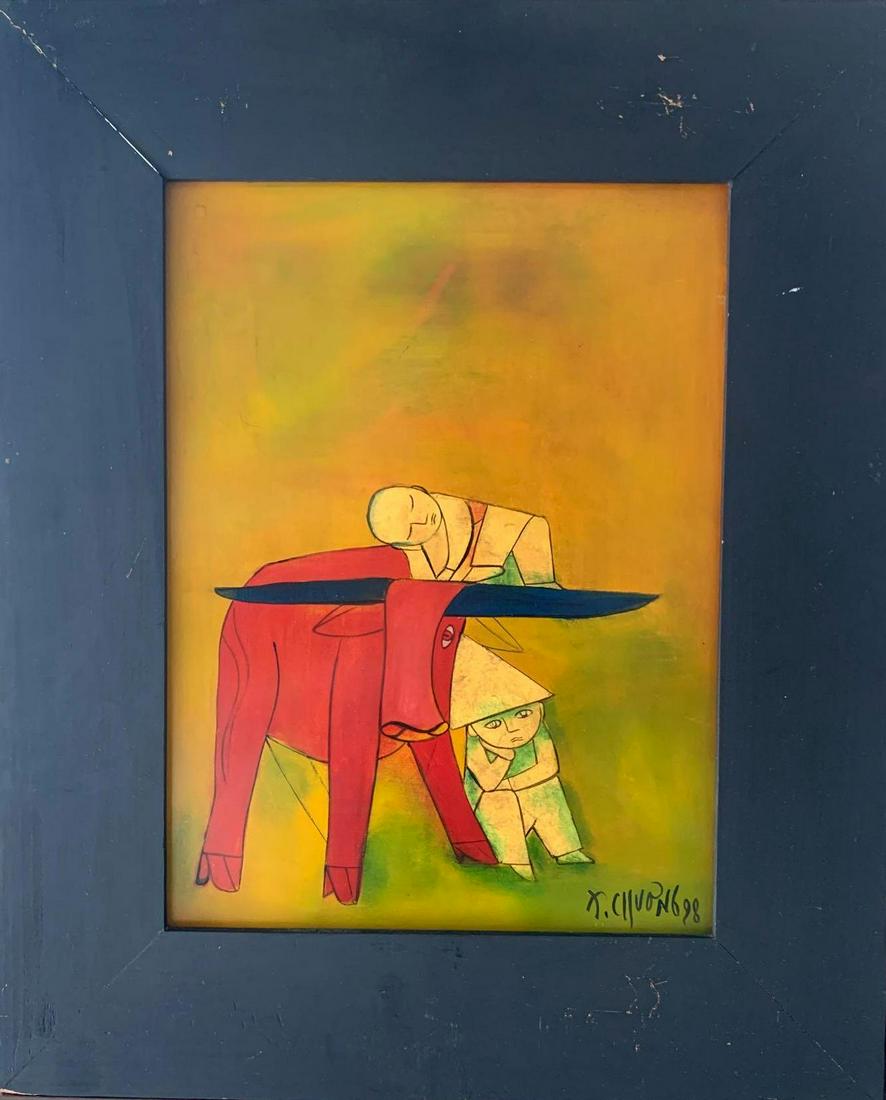 THANH CHUONG ( Bac Ninh, Vietnam 1949-). Lacquer (1 of 4)