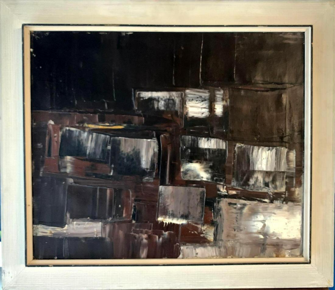 Efraim Modzelevich (1931-1995) â€œHomage In brown to: Artist: Efraim Modzelevich (1931-1995) Title: â€œHomage In brown to Hans Hoffman”