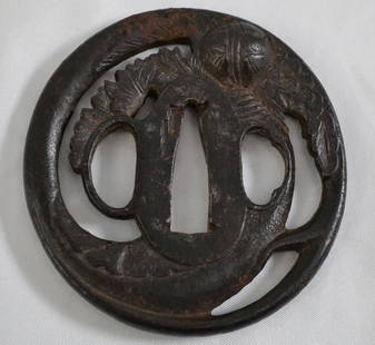 Tsuba: Iron TSUBA DIMENSIONS: 7,5 cm X 7,3 cm 