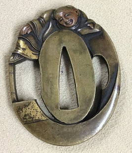Tsuba: Sentoku tsuba from late Edo Dimensions: 5,5 cm x 4,3 cm