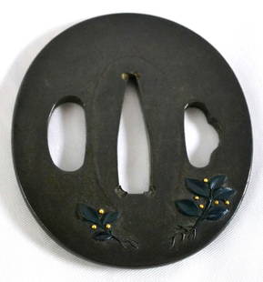 Tsuba: Iron TSUBA DIMENSIONS:5,6 cm X 5,2 cm 