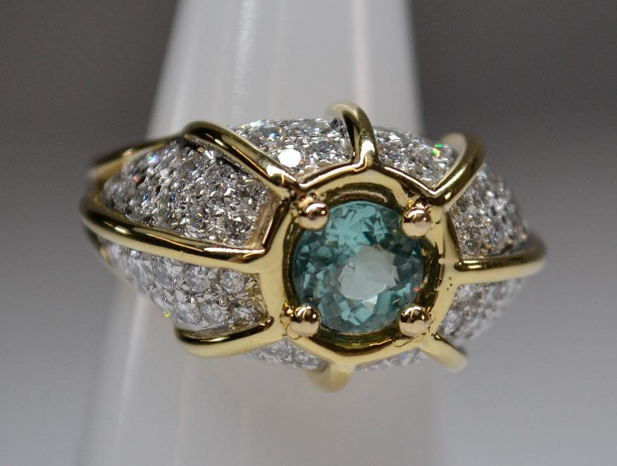 18K/Platinum Paraiba and diamond ring (1 of 6)