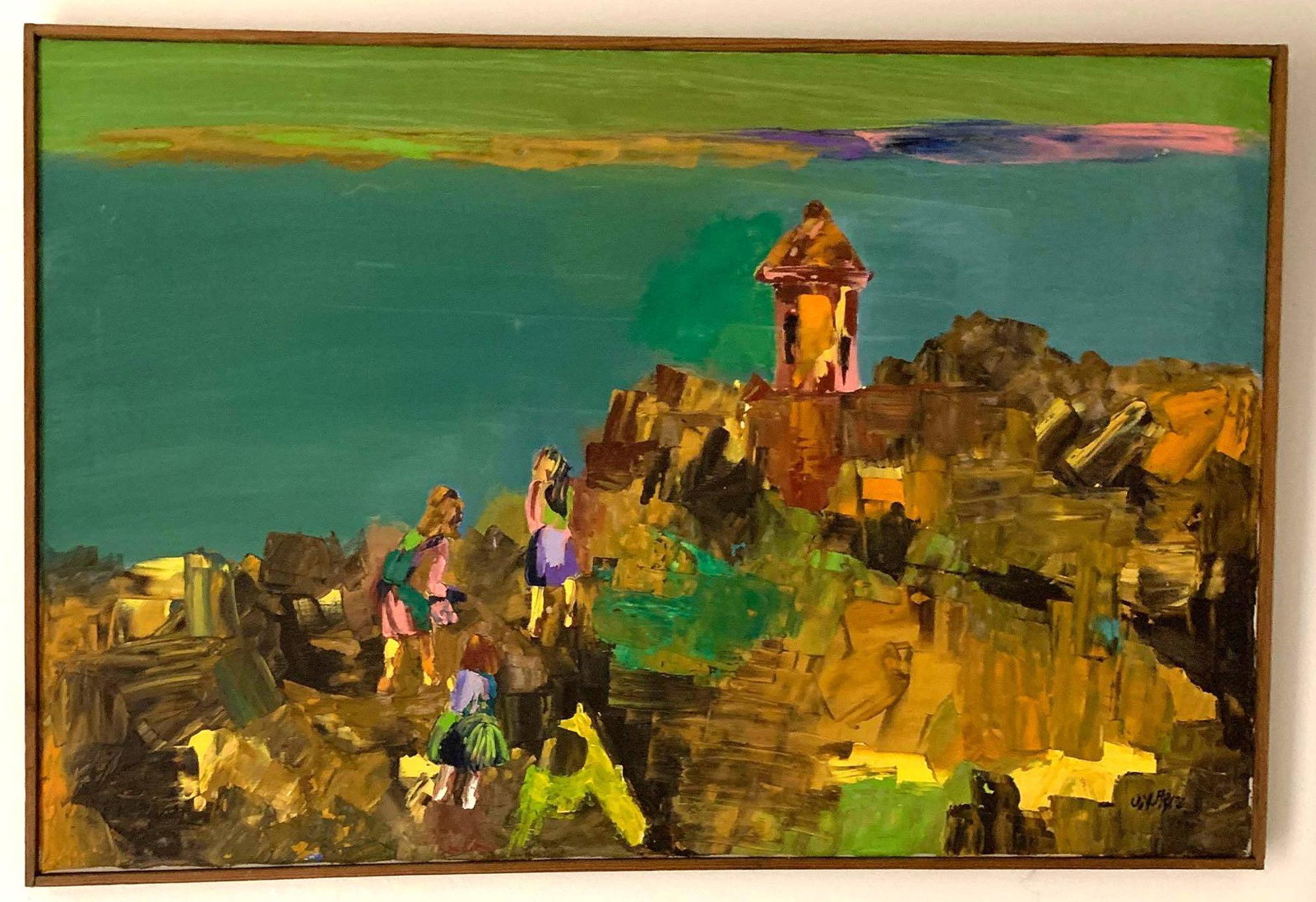 Omar Corrales (Cuban, 1952 )Landscape in colors. Oil: Artist:Omar Corrales (Cuban, 1952- ) Title: Landscape in colors Oil on canvas . Dimensions: 36 X 24 in. Markings: Signed lower right . Condition: Good Artist Biography Omar