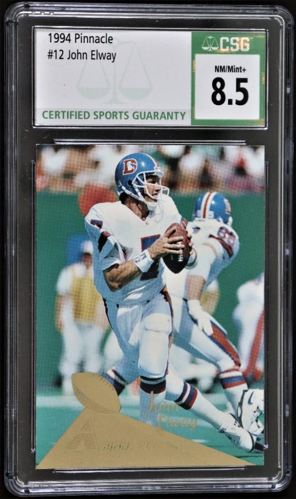 1994  PINNACLE  , John ELWAY, Certified CSG 8.5 Graded (1 of 3)