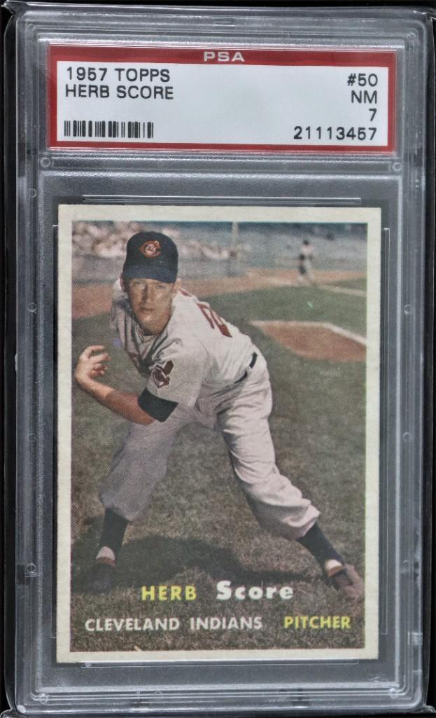 1957 TOPPS Herb SCORE certified PSA 7 graded: Sport Card 1957 TOPPS Herb SCORE certified PSA 7 graded