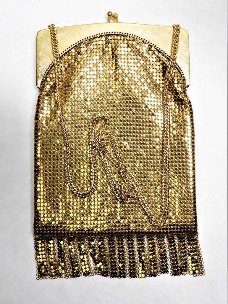 Large vintage whiting Davis gold mesh handbag (1 of 6)